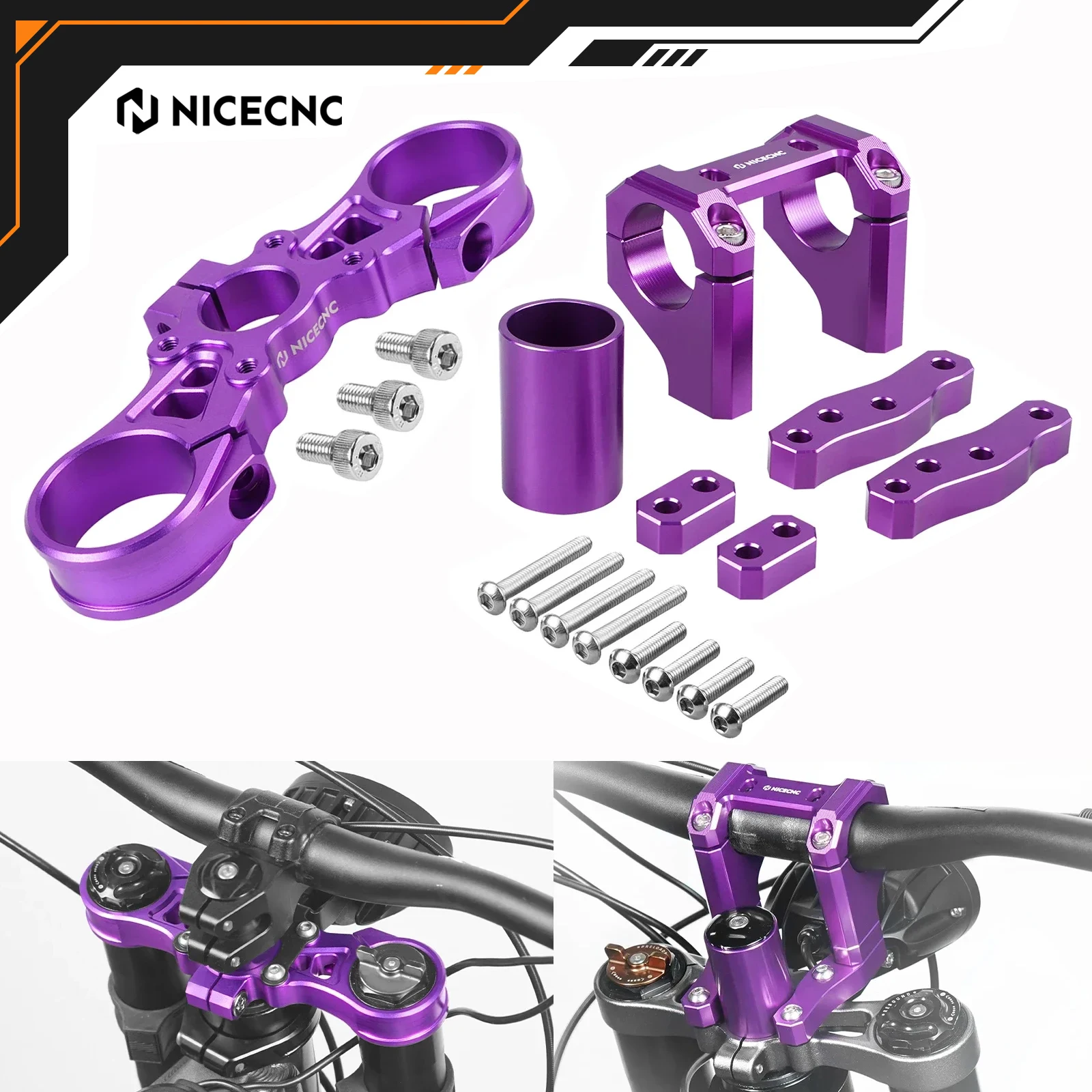 

NICECNC For Surron light bee X S Electric Bike Sur-ron Upper Triple Clamp Top Link & Front Handlebar Bar Riser Mount Bracket
