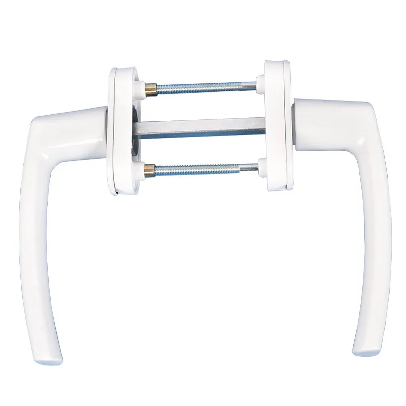 Aluminum Alloy Sliding Door Handle Lock Double-Sided Plastic Steel through Handle Accessory for Balcony Bathroom