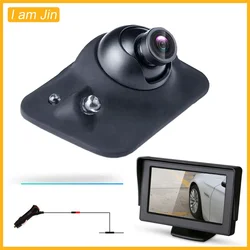 4.3 Inch Screen Car Rear View Camera Blind Spot Auxiliary Reversing Backup Side Camera IP68 Waterproof Rotatable LED/Infred Lens