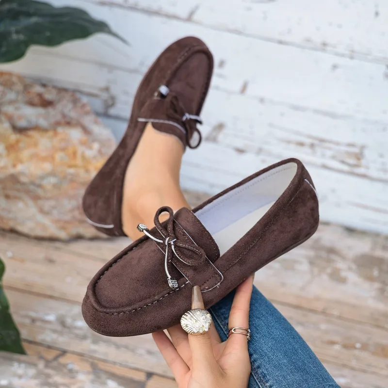 2026 Retro Round Toe Shallow Mouth Women's Flats and Loafers Fashion Simple Comfort Non Slip Outdoor Women Shoes Балетки Женские