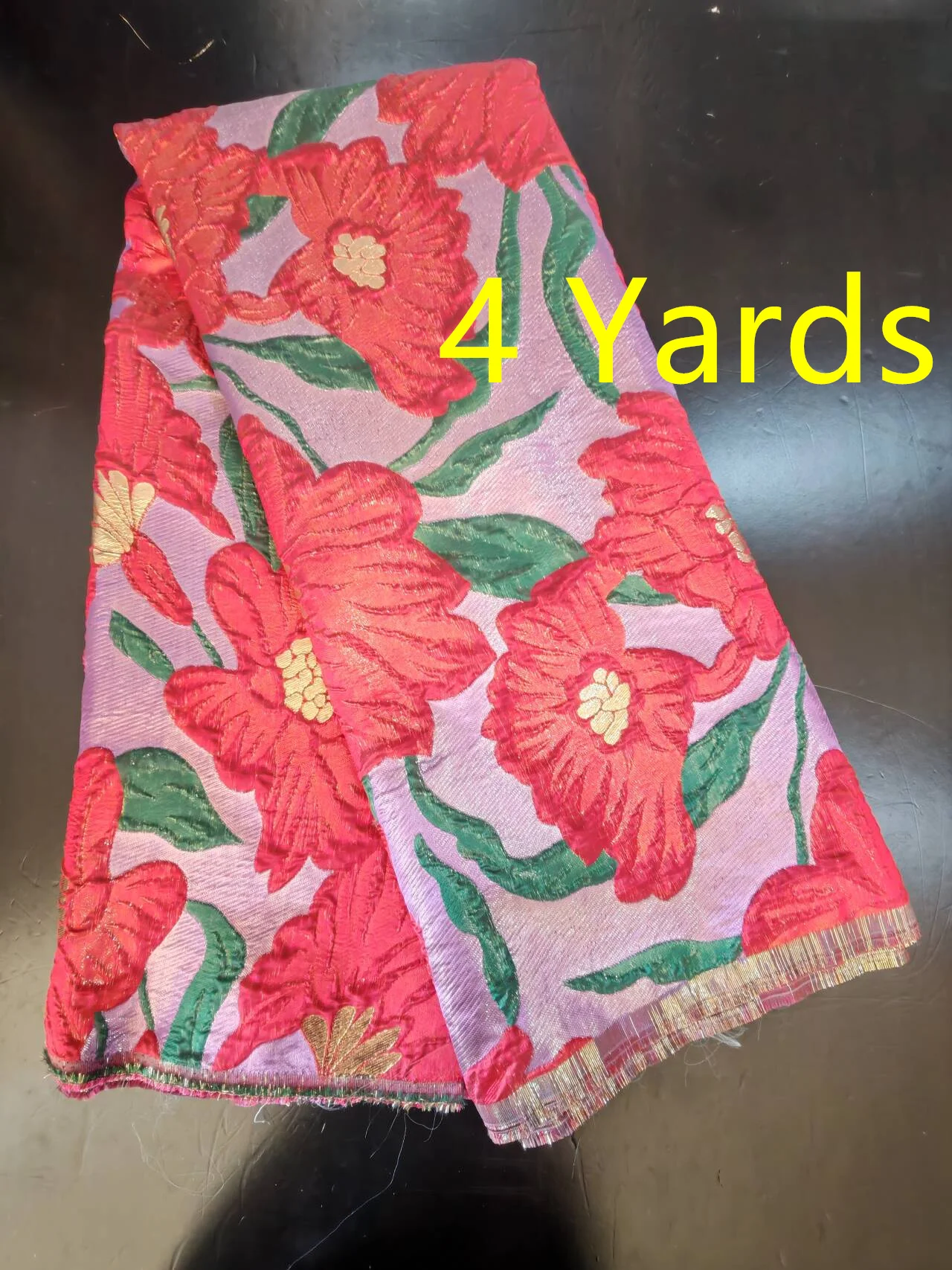 

SJD LACE French Brocade Lace Fabrics 4 Yards 2026 Clearance African Jacquard Lace Fabric Gild Materials For Bridal Party Dresses