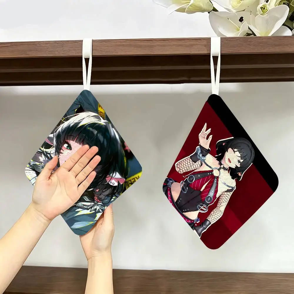 Anime Gaming Zenless Zone Zero Jane Doe Polyester Cotton Hand Wiping Towel, Hanging, Durable for Household Restaurant Toilet