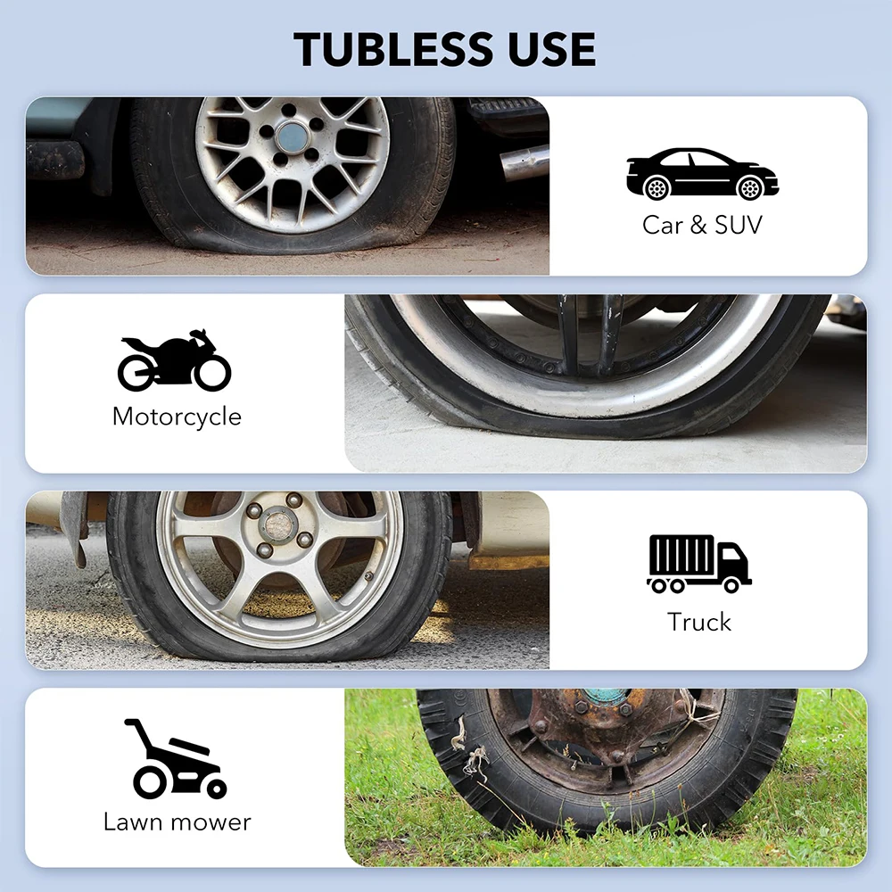 Podofo 58pcs Auto Tire Repair Set Puncture Repair Tools Car Van Motorcycle Bike Heavy Duty Tubeless Tire Repair Rivet Set