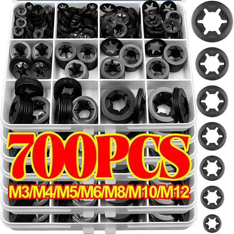 

Wholesale Internal Tooth Star Lock Washers Assortment Kit Push on Locking Washers Quick Speed Star Nut Locking Clips Fastener