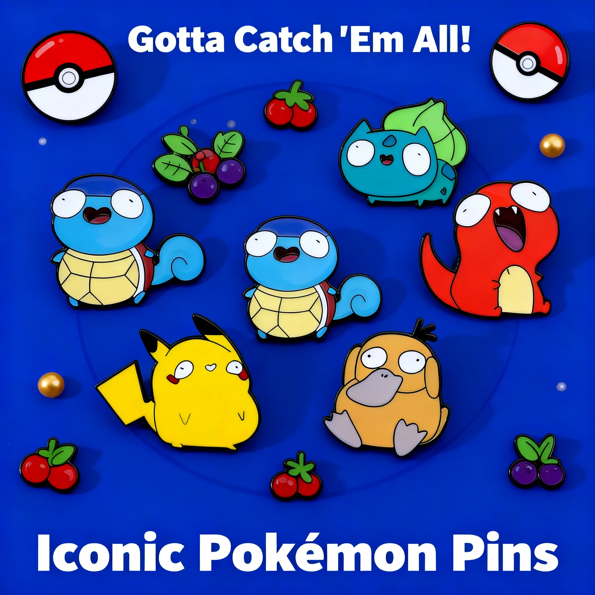 Pin de esmalte de anime Pokémon, broche de Pikachu, Bulbasaur, Psyduck, Squirtle, insignia de animal adorable, regalo, juguete, joyería para niños, ropa de mezclilla, bolso