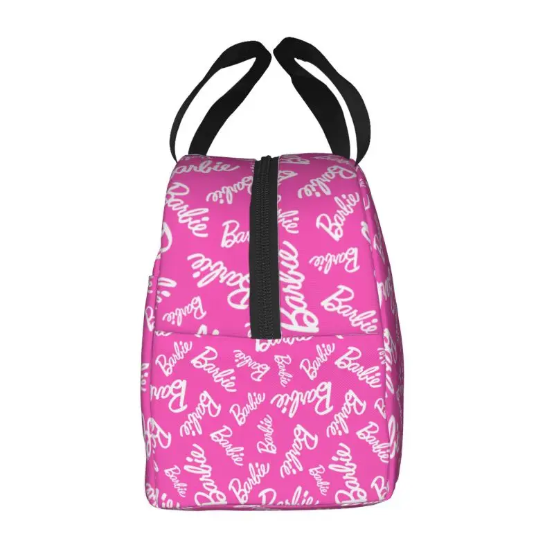 Custom Barbie Lunch Bag Leakproof Thermal Cooler Insulated Bento Box Women Kids Work School Beach Camping Travel Food Tote Bags