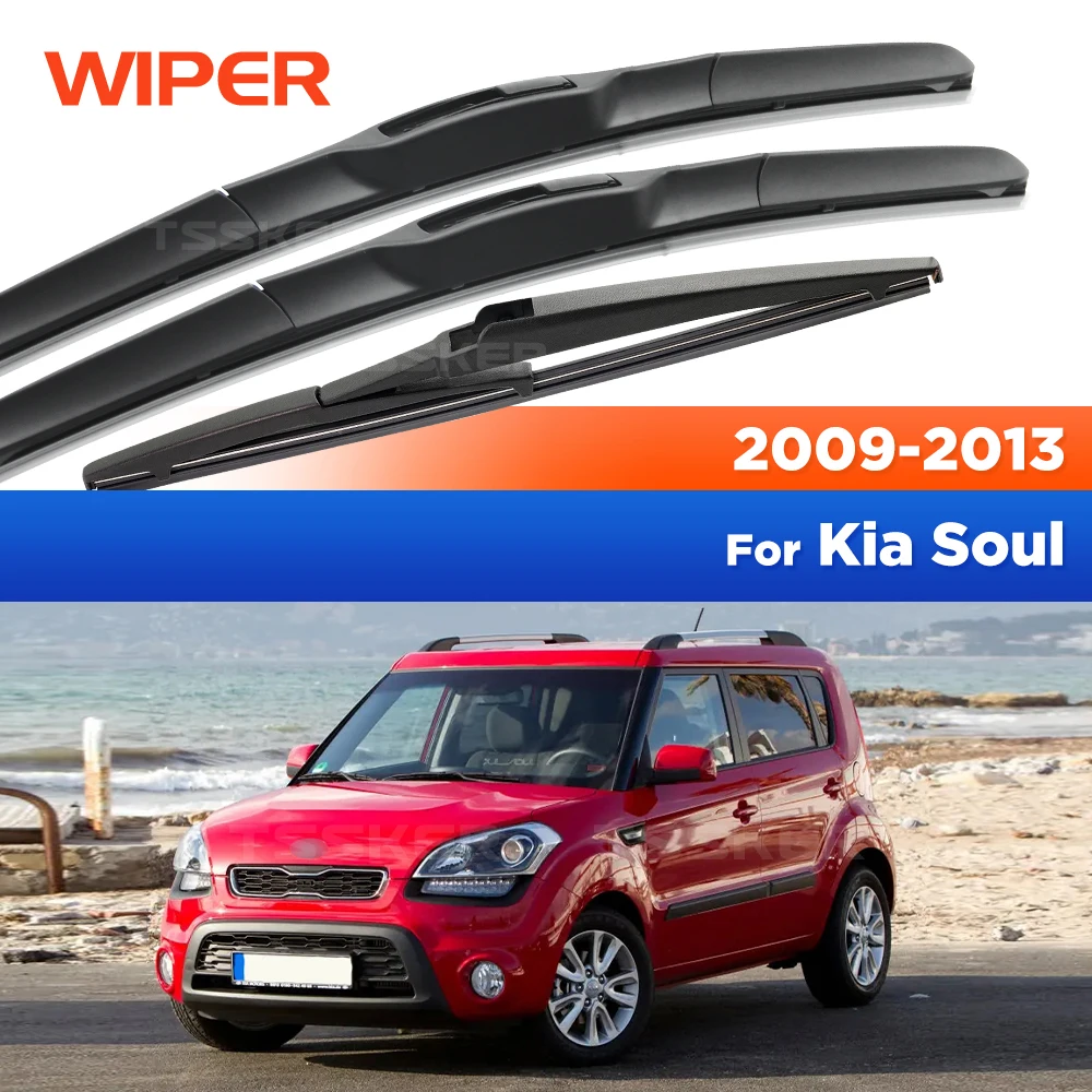 

Front & Rear Wiper For Kia Soul MK1 2009-2013 2010 2011 2012 Wiper Blades Windshield Windscreen Window Brushes 24"+20"+11"