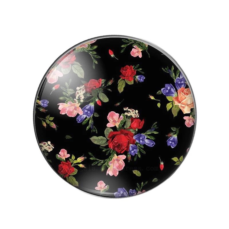 New vintage mix flower rose patternphoto flatback round glass cabochons 25mm 20mm 18mm 14mm 12mm 10mm diy jewerly findings image 3