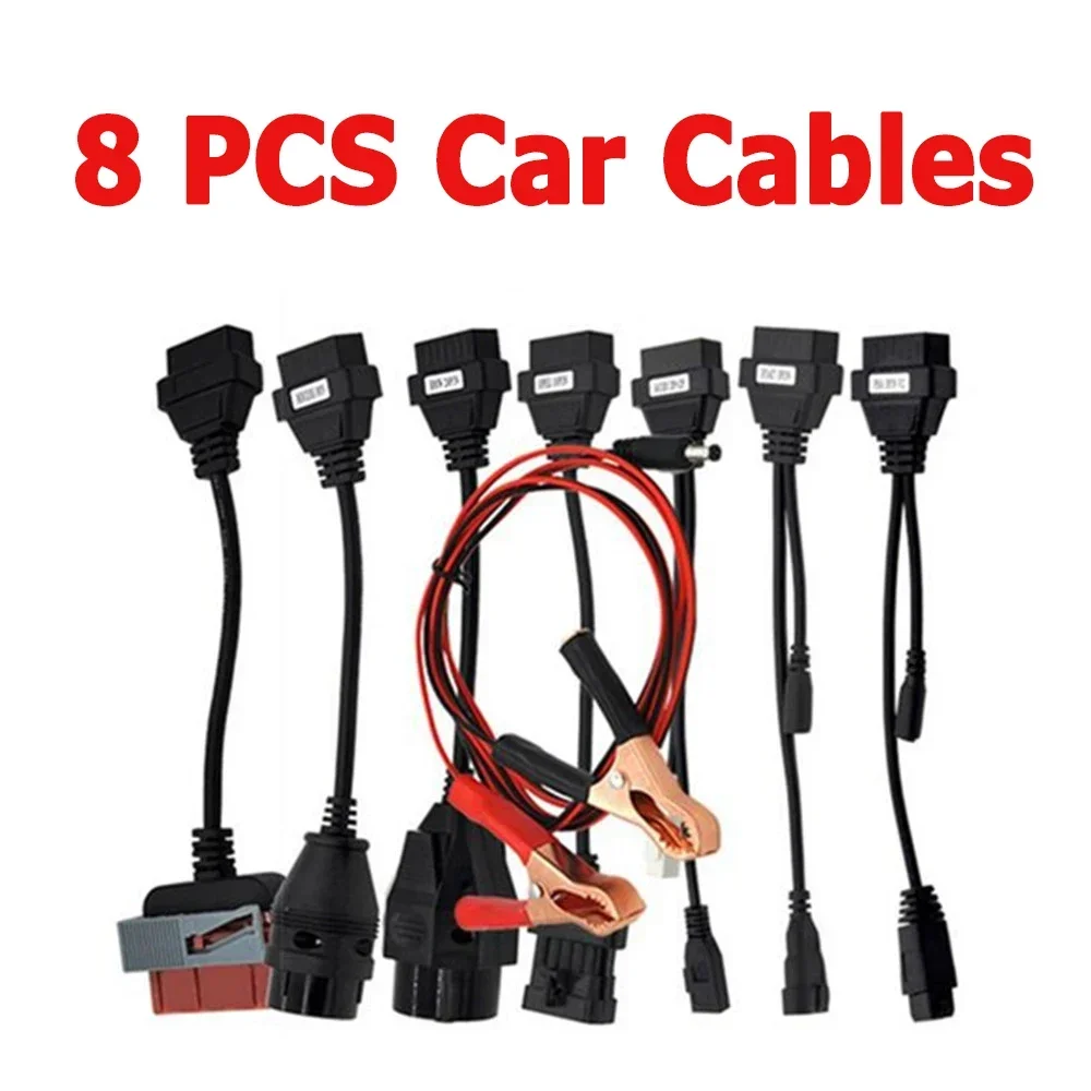 

Full Set 8 Lines Car/Truck Diagnostic Tool Adapter Cables Connector For AK DS150E TCS CDP Pro automotive inspection line