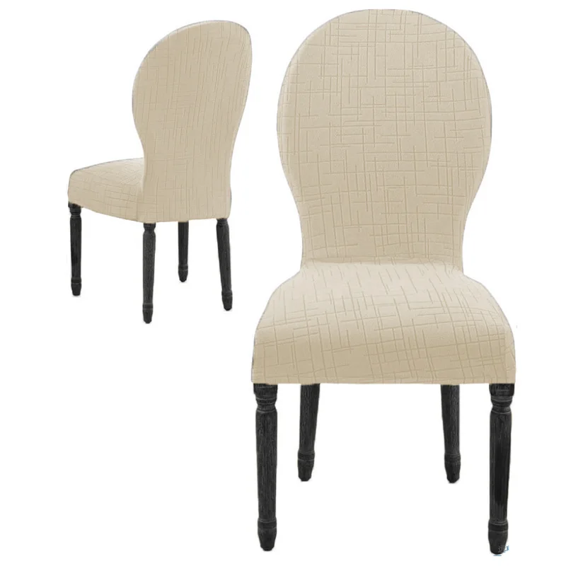 Cross-border jacquard chair cover f-shaped, dirt-resistant chair cover, round-back dustproof chair cover