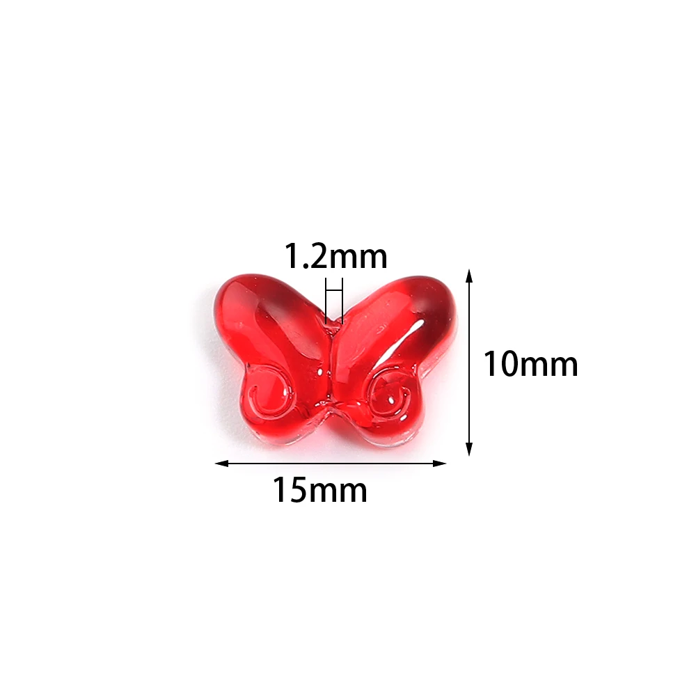 50/110pcs  10x15mm Butterfly Lampwork Beads Colorful Glass Loose Beads  for DIY Crafts Home Decor Sewing Accessories Suppies ﻿