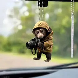 2D Cartoon Cat Dog Monkey Pendant Double Sided Print Acrylic Decoration Winter Christmas Decorations Car Backpack Pendant Gifts