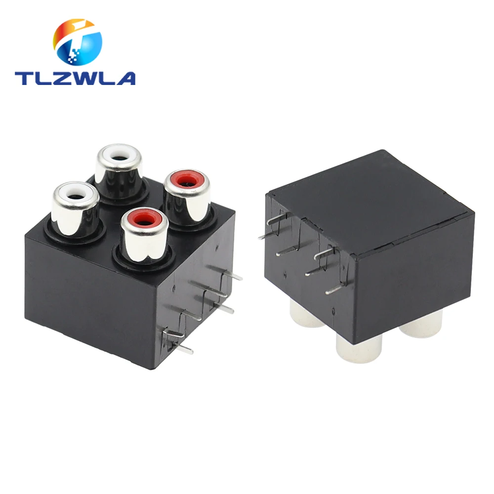 2PCS AV-8.4-12 Socket RCA Lotus Socket Audio And Video Socket Signal Socket Sealed 4-hole Bit