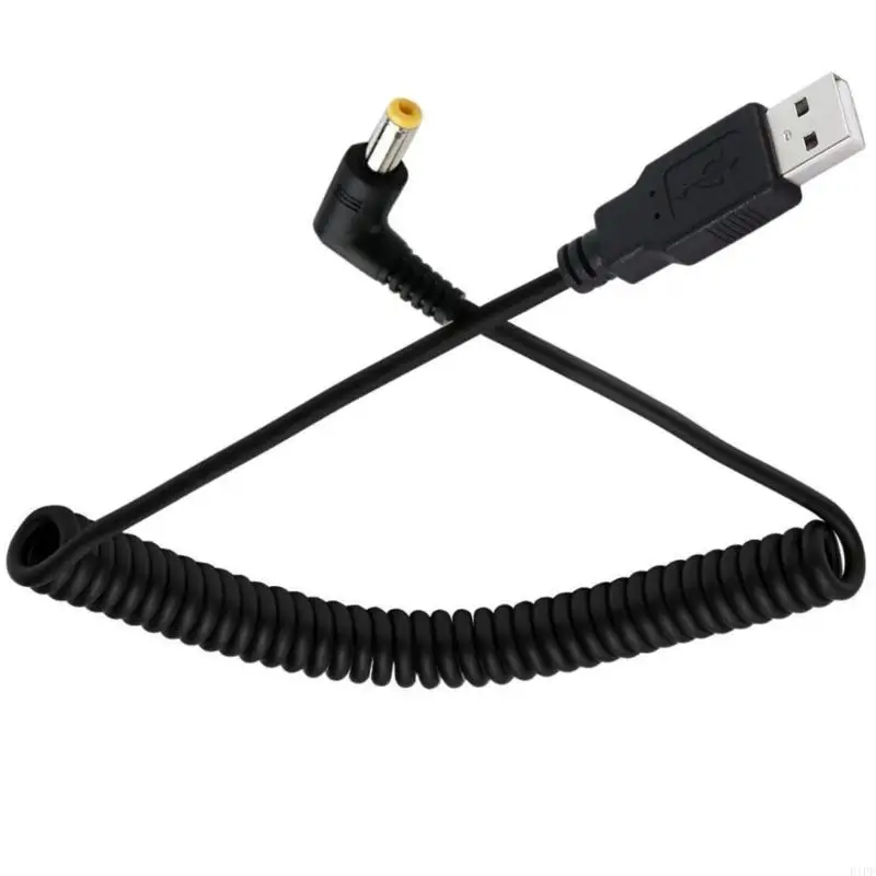 E1PF High Performances USB To DC4.7X1.7Mm Male Spring Cable Ensures Fast Stable Charging