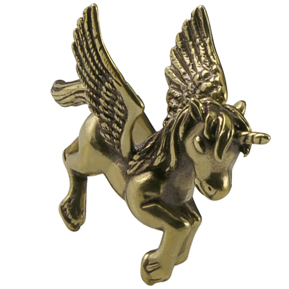

Brass Unicorn Desktop Ornament Miniature Vintage Craft Stable Structure Retro Design Small Indoor Tabletop Decor Brass Animal
