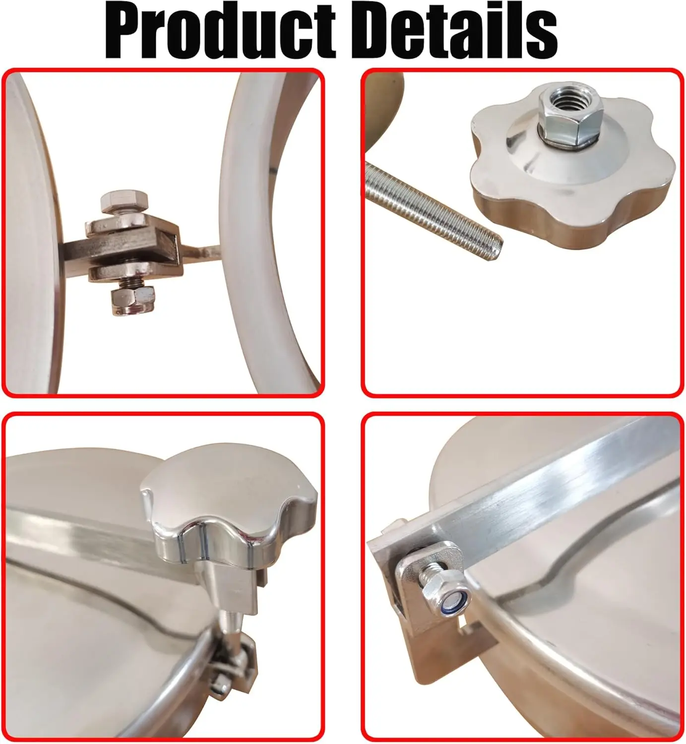 فتحة دائرية من الفولاذ المقاوم للصدأ 304 مقاس 300 مم (11.8 بوصة)، مدخل جوي، باب خزان دائري ذو سطح مصقول للأغذية والمشروبات