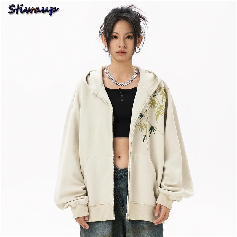 

Casual Hoodies Women Gray Hip Hop Sweatshirt Hoodie Zip-up Oversize Women Autumn Woman 2024 New in Hoodies Sweatshirts for Women