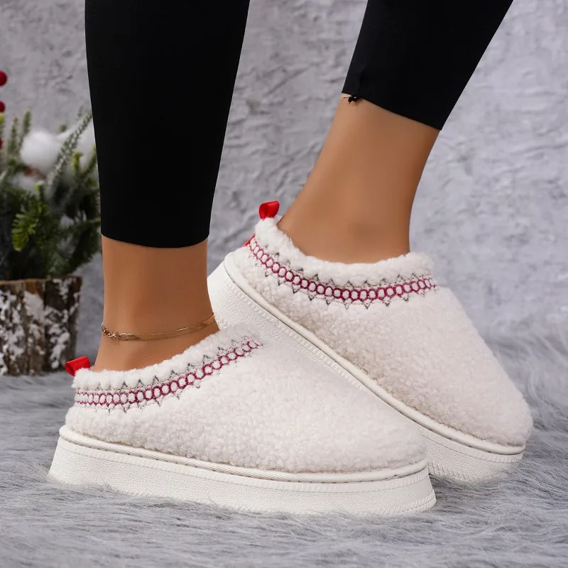 Chelsea Ankle Snow Boots Women Winter New Brand Fur Short Plush Warm Flats Slippers Platform Shoes Flip Flops Cotton Shoes