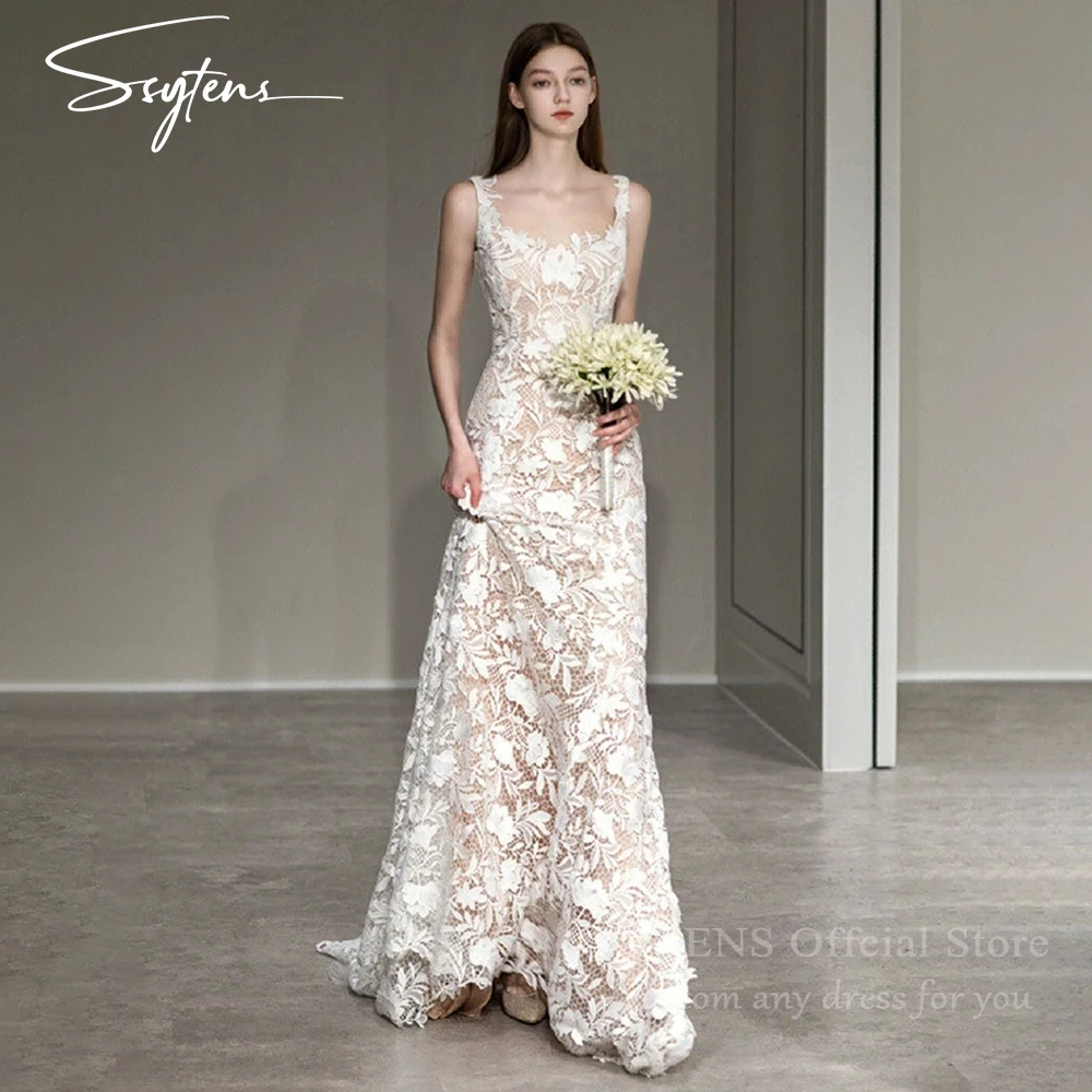 SSYTENS Customized Elegant Wedding Dress Spaghetti Straps A-line Vestidos De Noche Korea Women Floor-length Formal Occasion Gown