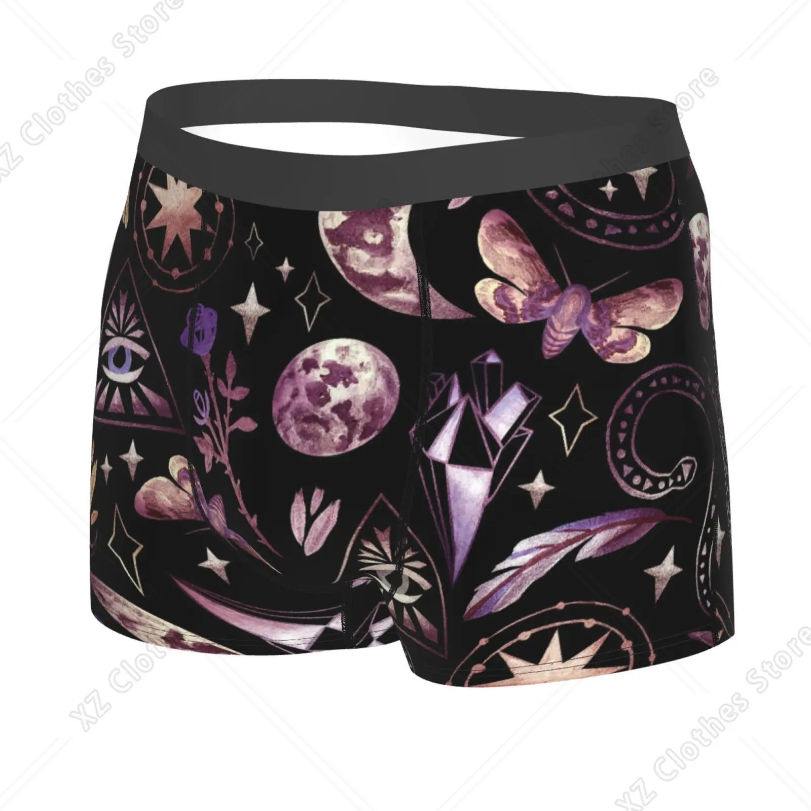 Magic Goth Spooky Gray Purple Black Man's Boxer Briefs Breathable Funny Underwear High Quality Print Shorts Gift Idea