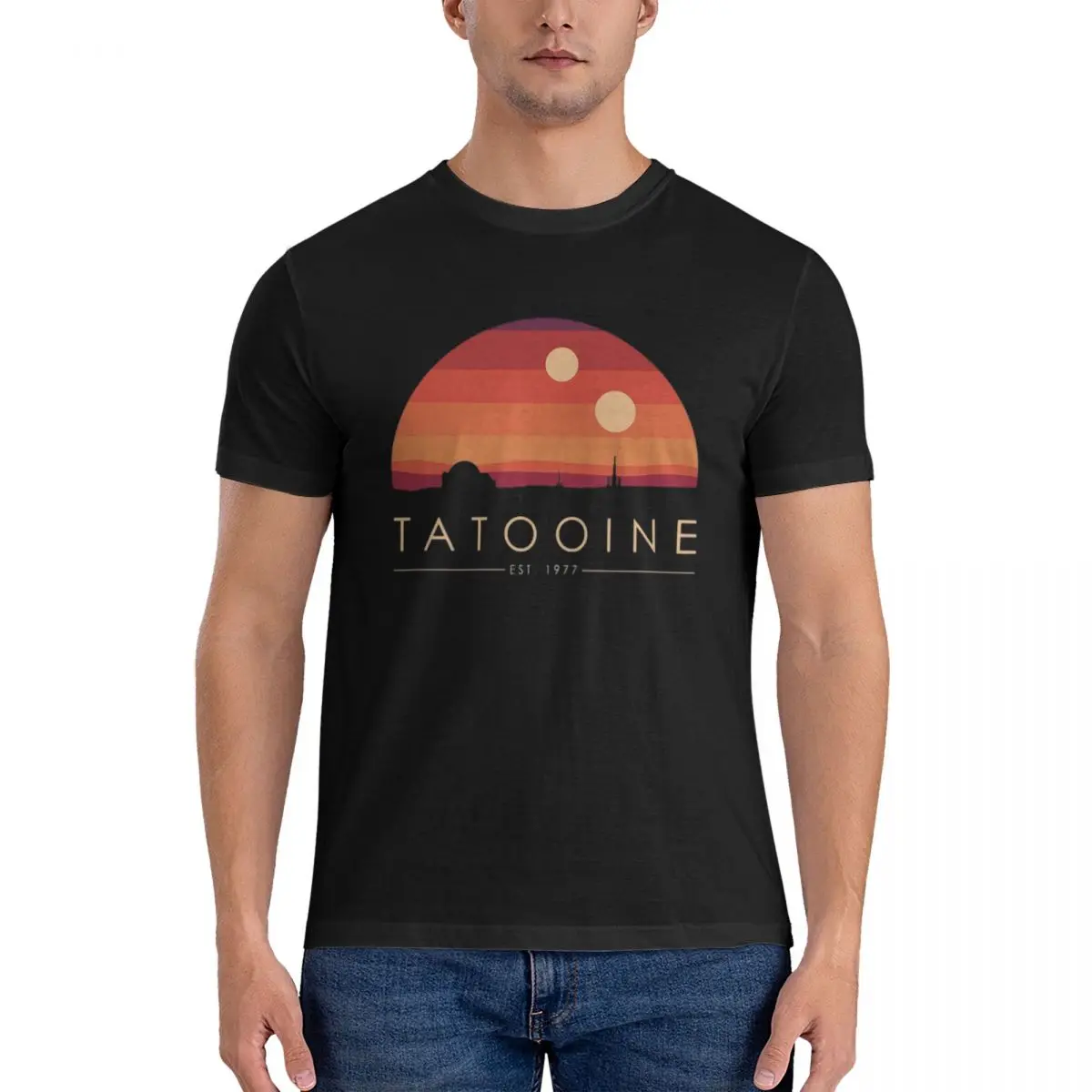 Tatooine Men T-Shirt Classic Plus Size T Shirts Men's Crew Neck Cotton Tees Short Summer Male