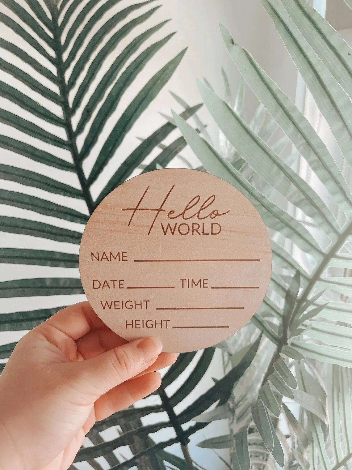 hello world sign / baby announcement / hello world wooden sign / baby announcement plaque / newborn photo prop / nursery decor