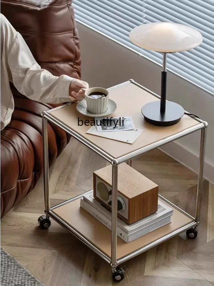 S Dining Car Stainless Steel Module Combination Sofa Small Table Removable Storage Cart Light Luxury and Simplicity furniture