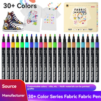 6/30 Colors Fabric Markers Pens Set - Indelible and Permanent Fabric Paint Fine Point Textile Marker Pen Art Painting Supplies