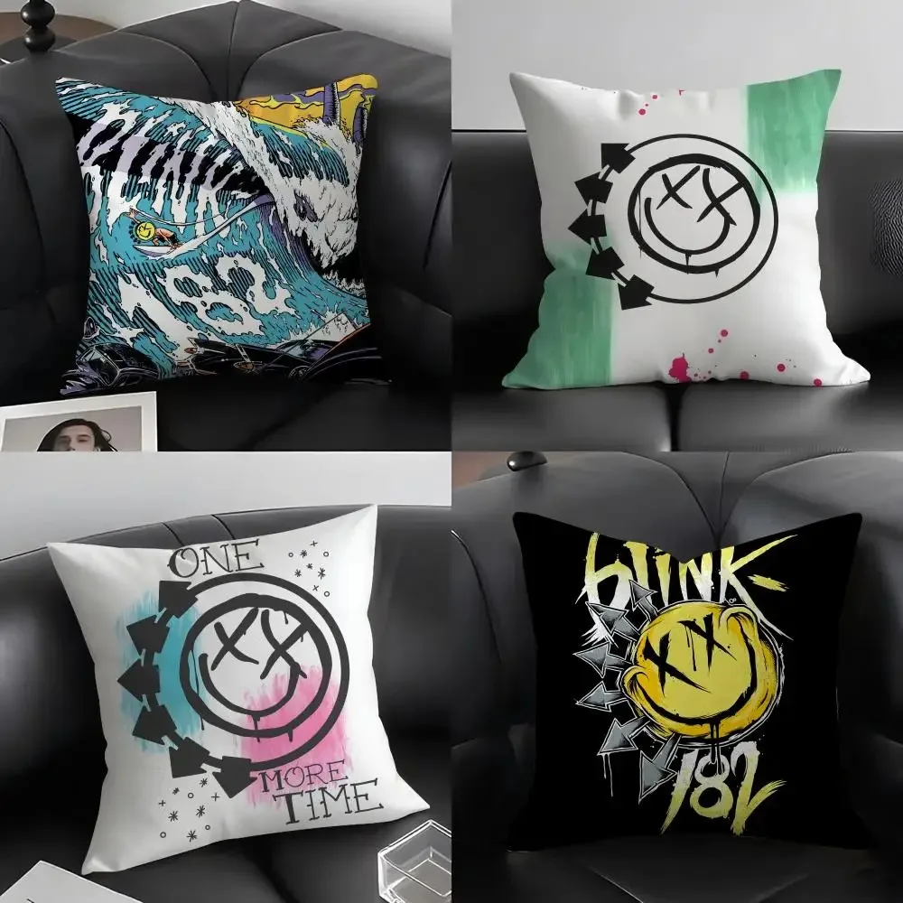 1 Blink 182 Rock Band Throw Pillow Cover Double Sided 2D Print Soft Linen Pillow Cover Bedroom Living Room Couch Decor Punk Gift