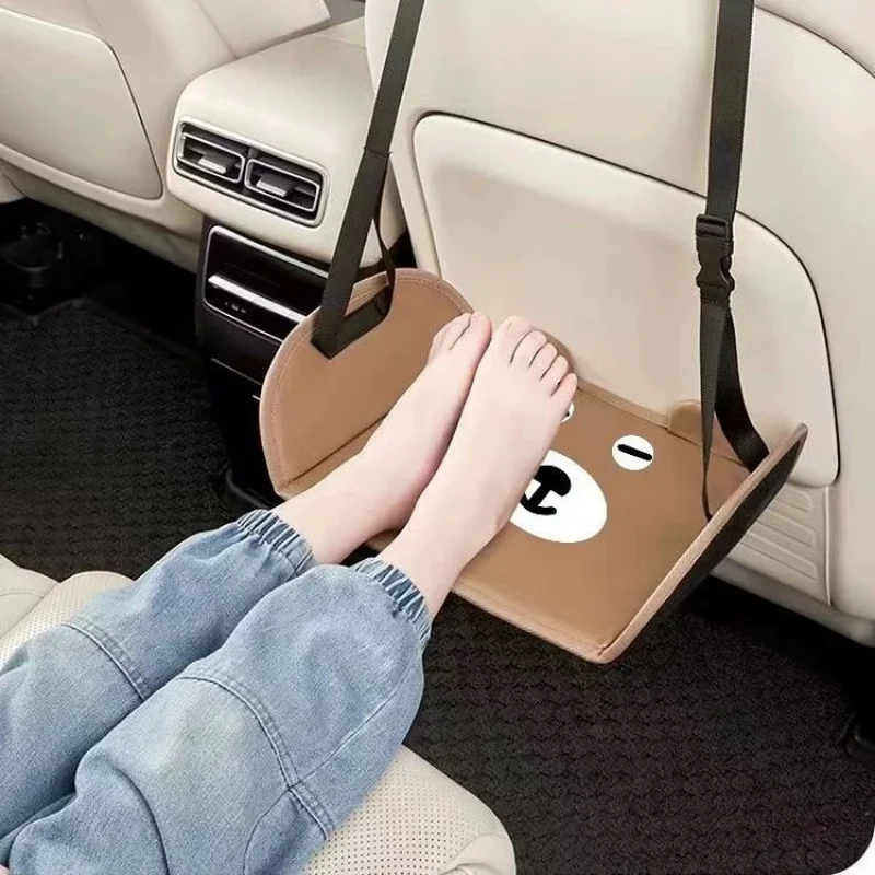 

Cartoon Bear-shaped Portable Car Seat Footrest, Rear Seat Bracket, Adjustable Footrest Mat, Suitable for Most Vehicles