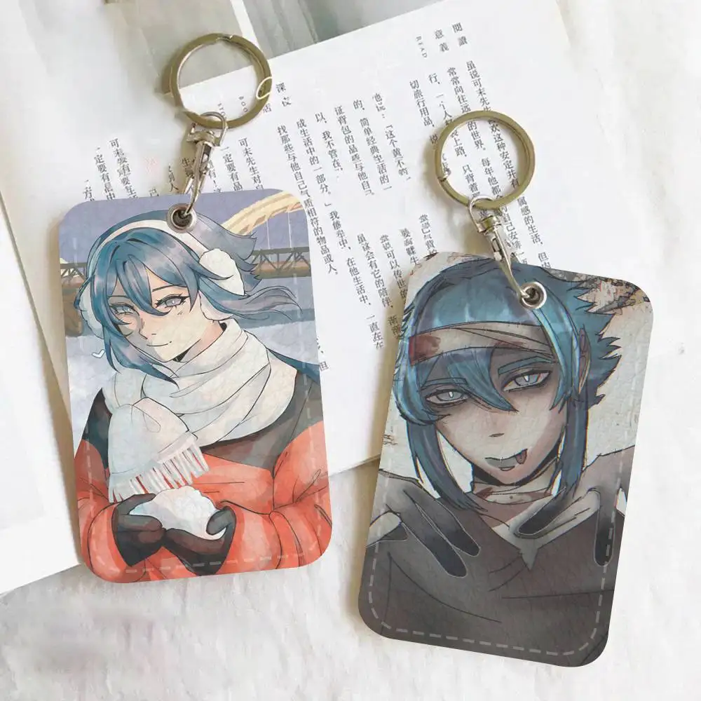 Anime Game The Kid at The B-Back Hyugo Manga Access Card Case Holder Keychain Key Ring Door Access Tags ID Card Case Keychain