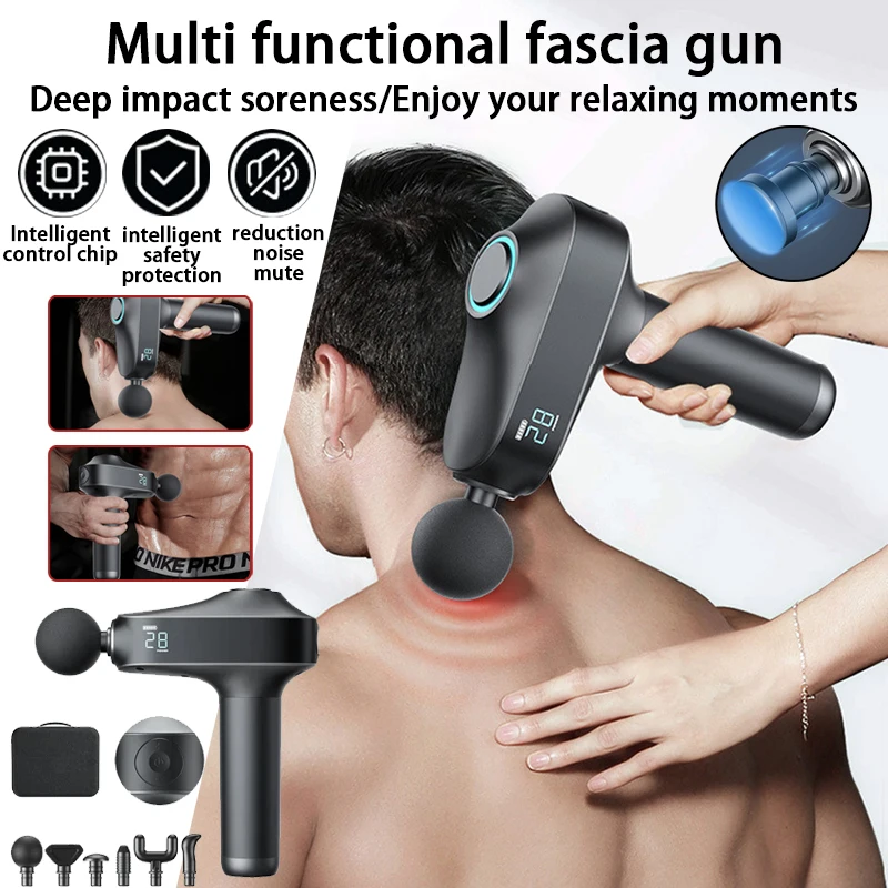 Multi functional electric fascia gun charging model electric muscle professional massage gun deep impact fitness muscle massage