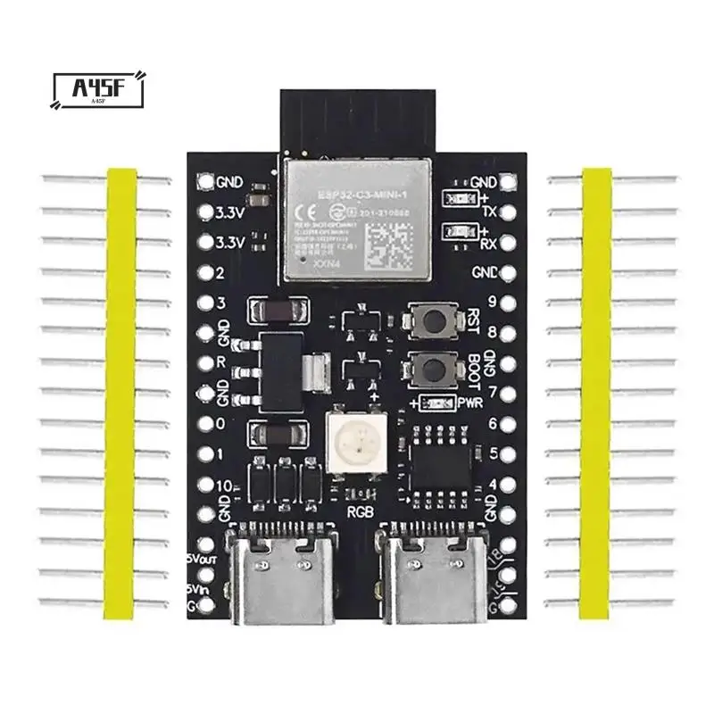 

A45F-ESP32-C3 Development Board Dual Type-C Wifi Bluetooth BLE5.0 Devkitm-1 Core Board ESP32C3 Module