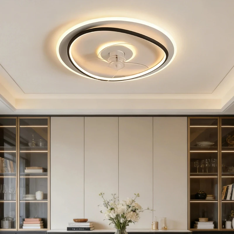Remote Dimming At Level 6 Wind Speed Modern Household LED Fan Light Silent Bedroom Living Room Pendant Light