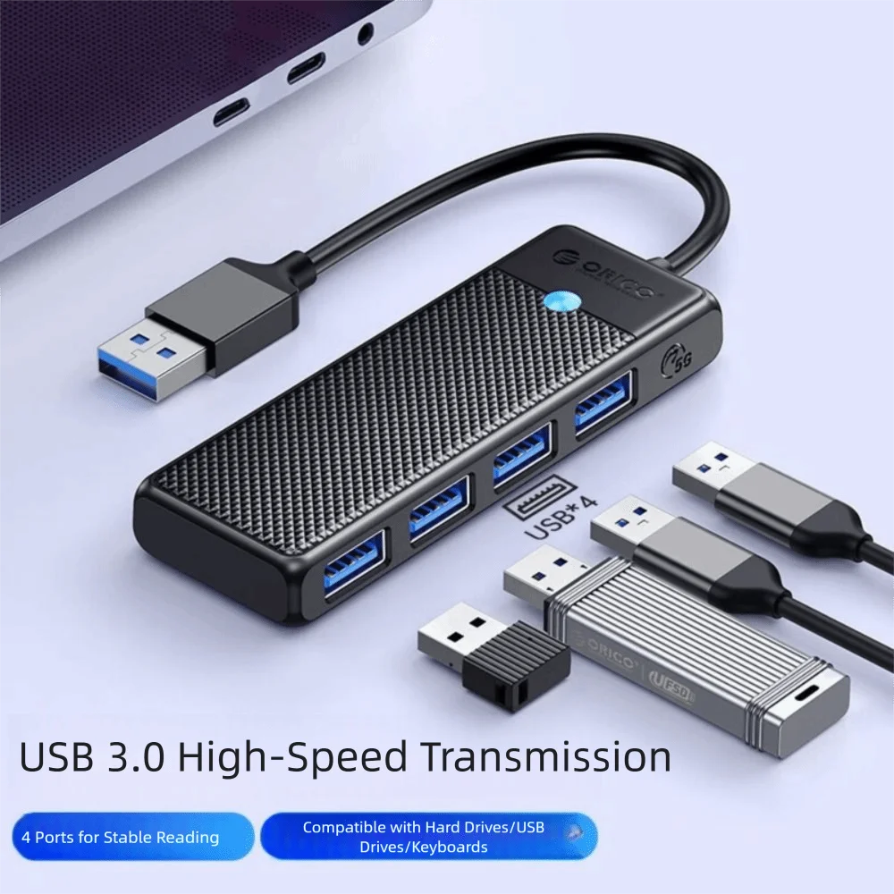 USB-адаптер, 4-портовый разветвитель USB 3.0, передача данных, удлиненный разъем-концентратор 4 в 1, высокоскоростной USB-порт, расширитель жесткого диска