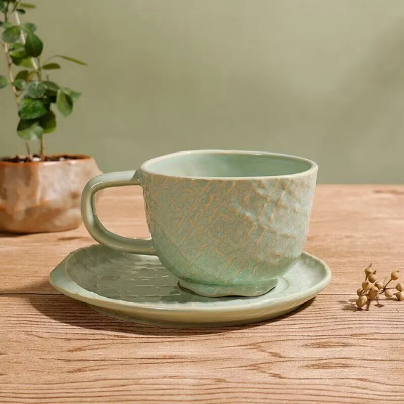 

Чашка для кофе в стиле ретро, для домашнего использования, легкая роскошная керамическая чашка для воды, набор чашек и блюдец для послеобеденного чая, чашка для латте арт» }undefined