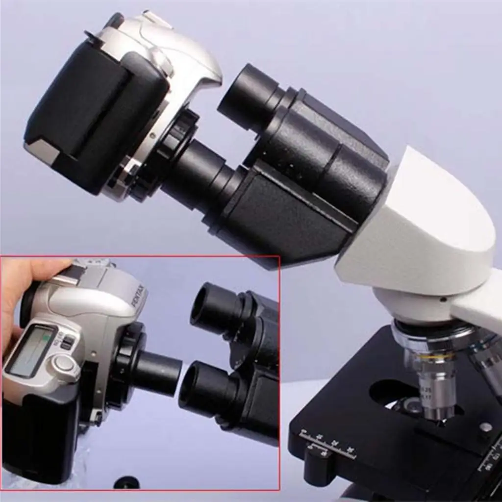 All Metal Microscope T Mount Adapter Black Lens Adapter Camera Accessory for Sony Alpha SLR Eyepiece