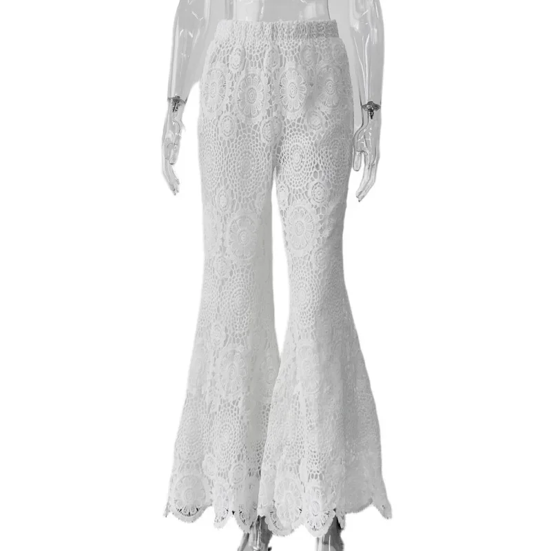 New 2026 Lace Casual Pants For Women, Sexy Perspective Vacation Style Pants