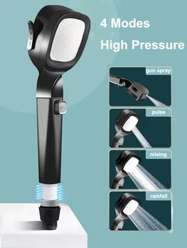 Nowa wysokociśnieniowa głowica prysznicowa z filtrem 4 tryby Regulowana ręczna głowica prysznicowa z jednym przyciskiem do akcesoriów łazienkowych