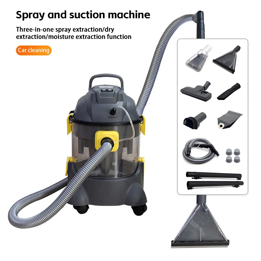 Electric Vacuum Cleaner 3-in-1 Carpet Extractor Portable Upholstery Cleaning Machine Household Wet and Dry Vacuum with Sprayer