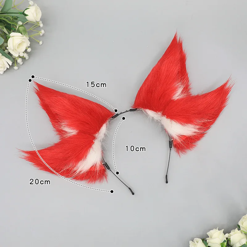 Red Fox Ohr Kopfbedeckung Comic-Con Simulation Neunschwänziger Fuchs Ohr Kopfschmuck Frau Mann Halloween Party Cosplay Zubehör JK Requisiten