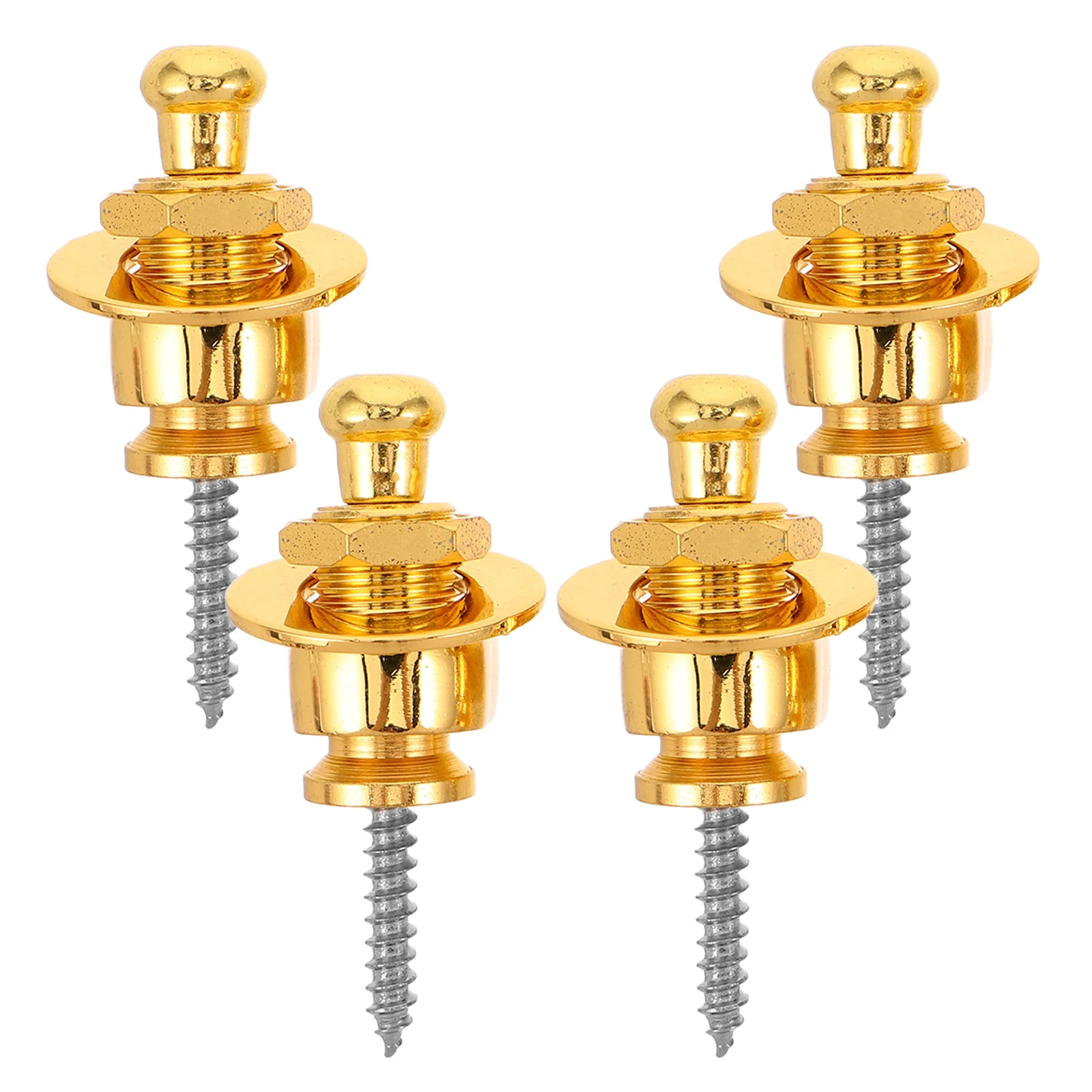 

4pcs Electric Accessories Gold Strap Button Locks Antislip Metal Hardware For Acoustic Bass Ukulele Performance Durable