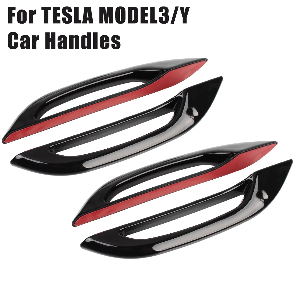 

Car Antifreeze Door Car Accessories Handle Sticker Door Handle Protector Cover Trim Decoration For Tesla Model 3 Model Y 2021