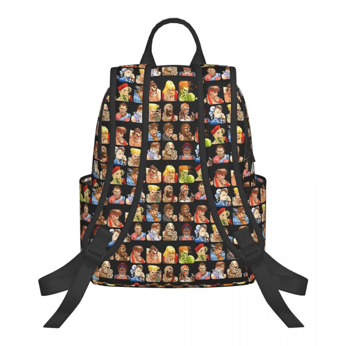 Defeated Portraits Super Street Fighter Student Backpack School Bag Hiking Travel Daypack for Men Women Bookbag Shoulder Bags