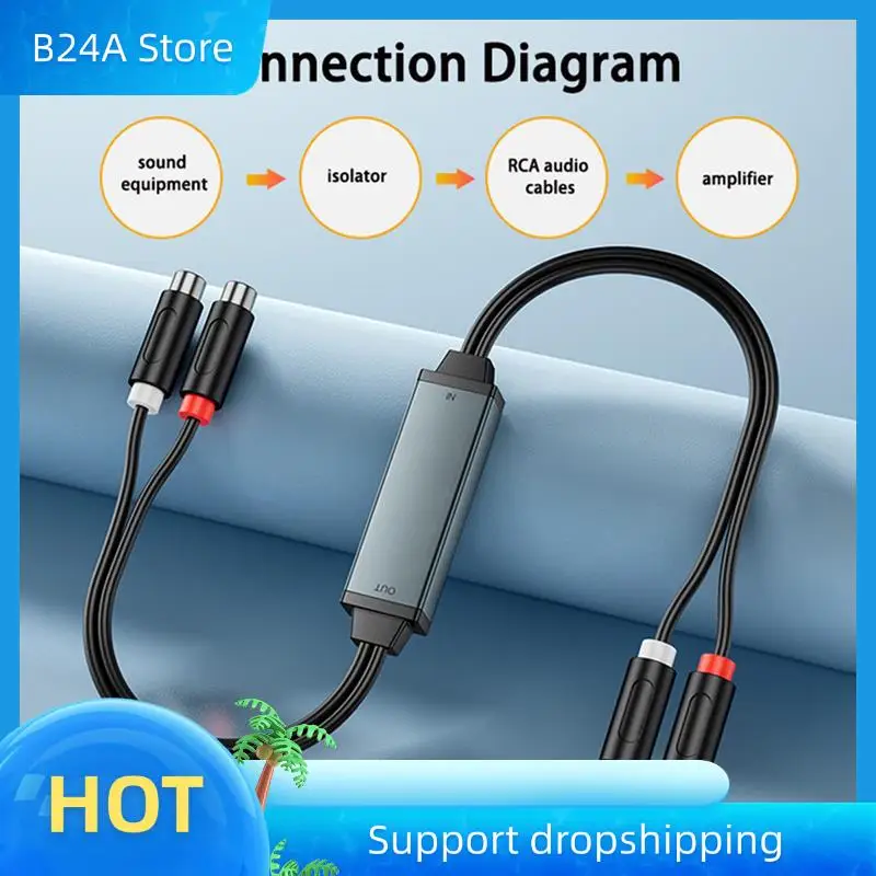 

B24A 3X AV100C For RCA Audio Isolator Common Ground Noise Filter 3.5Mm Anti-Interference Noise Canceller Audio Home Stereo