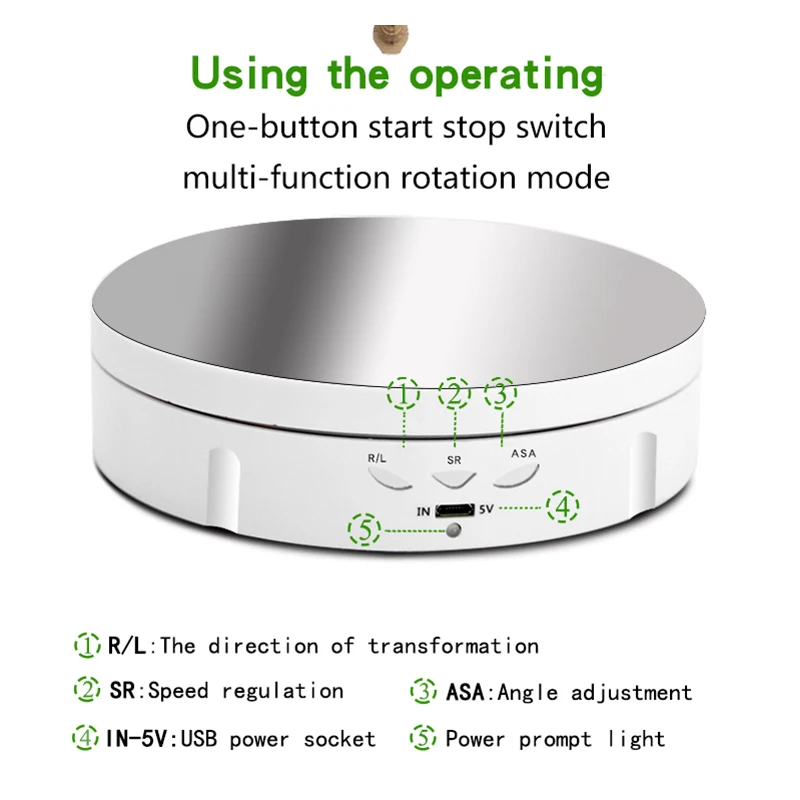 10KG 360 Degree Electric Rotating Turntable Display Stand with Battery For Jewelry and Watches