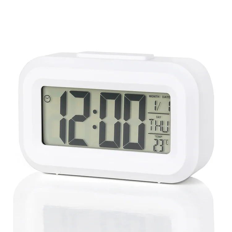 Wekker Digitale klok LED Elektronisch met achtergrondverlichting Snooze Kalender Voor thuiskantoor Desktop Tafel Schermweergave Horloge
