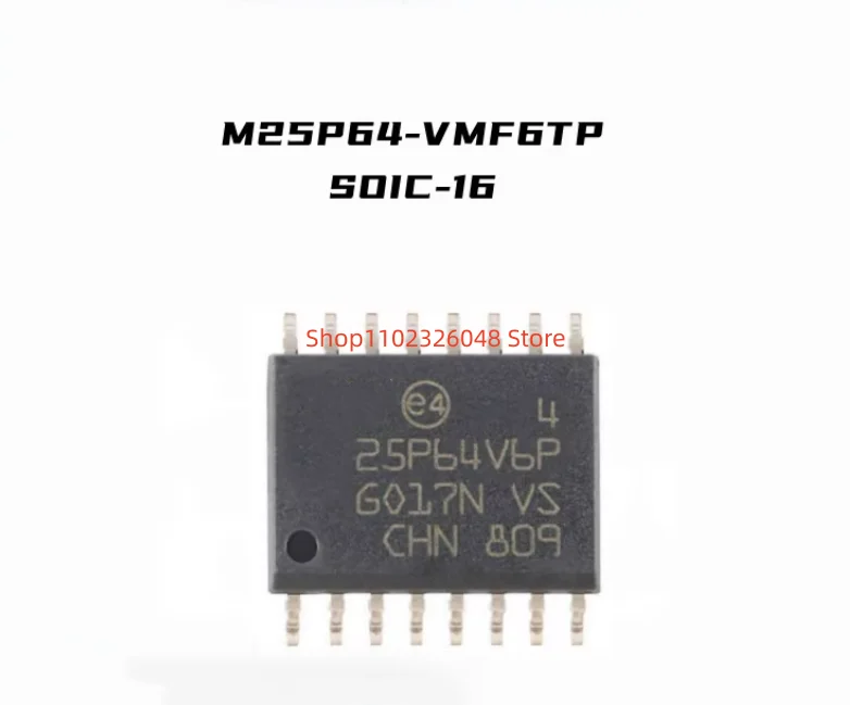 10PCS M25P64-VMF6TP 25P64V6P SOIC-16 64Mb Serial Flash Embedded Memory  IC  CHIP