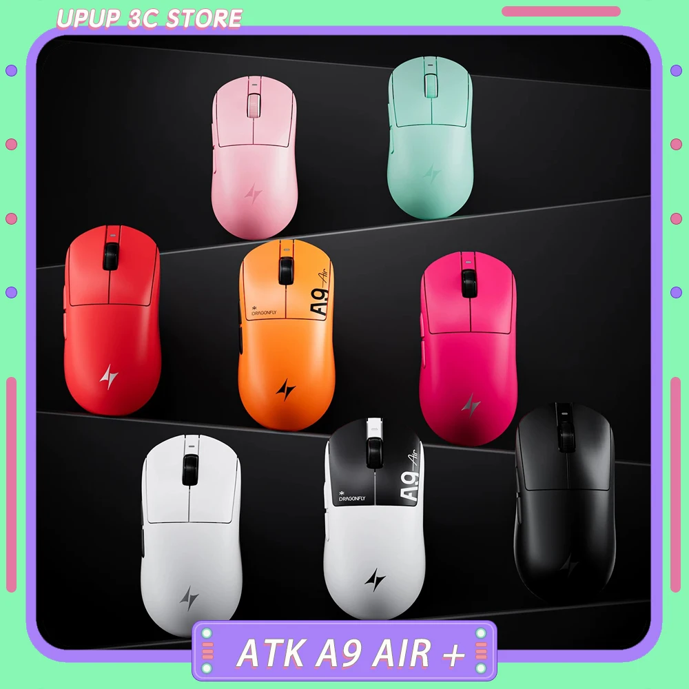 ATK A9 Air+ Mouse Master Version Wireless Three Mode Paw3955master Lightweight Nordic 54l15 E-Sports Gaming Mouse Gamer Gifts
