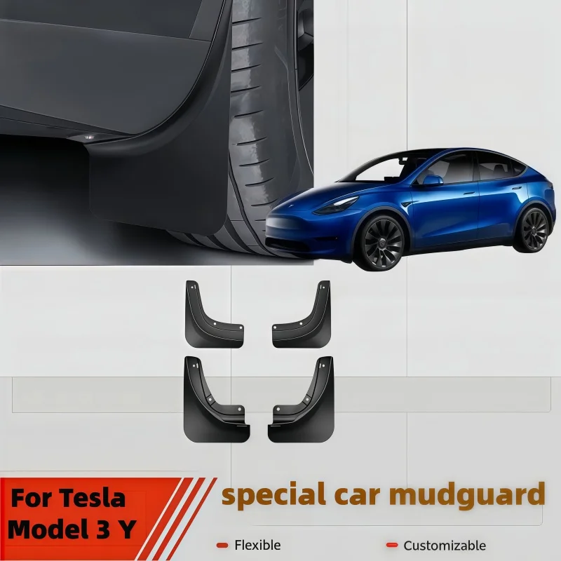 ABS Mud Flaps For Tesla Model 3 Y Highland Juniper 2021-2025 No Drill Fender Splash Guards Car Accessories